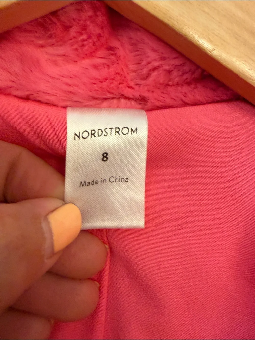 🩷Nordstrom🩷 Kids Plush Pink Faux Fur Jacket. Size 8